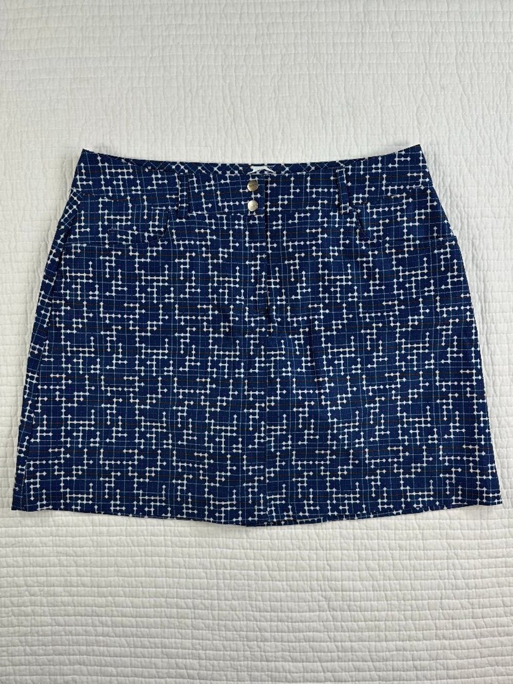 Slazenger Golf Navy Blue Geometric Athletic Skort Women's Size 4 Preppy
